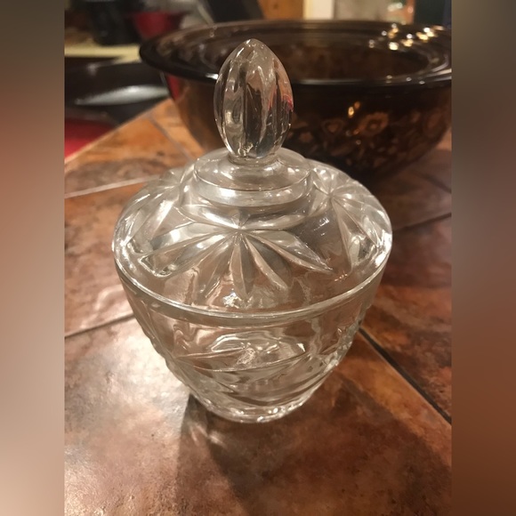 Sugar bowl glass with lid vintage - Picture 1 of 1
